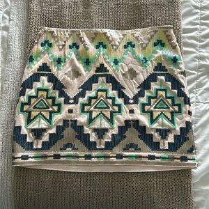 NWT Express sequin embellished Aztec mini skirt - XS